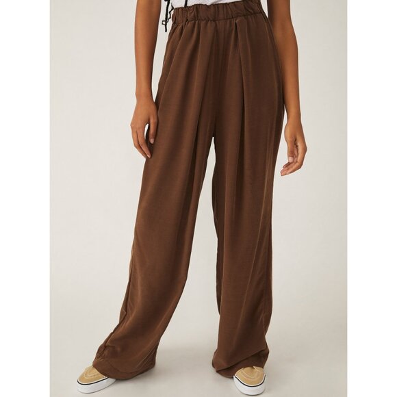Women's Brown Wide-Leg Pants - Picture 2 of 6